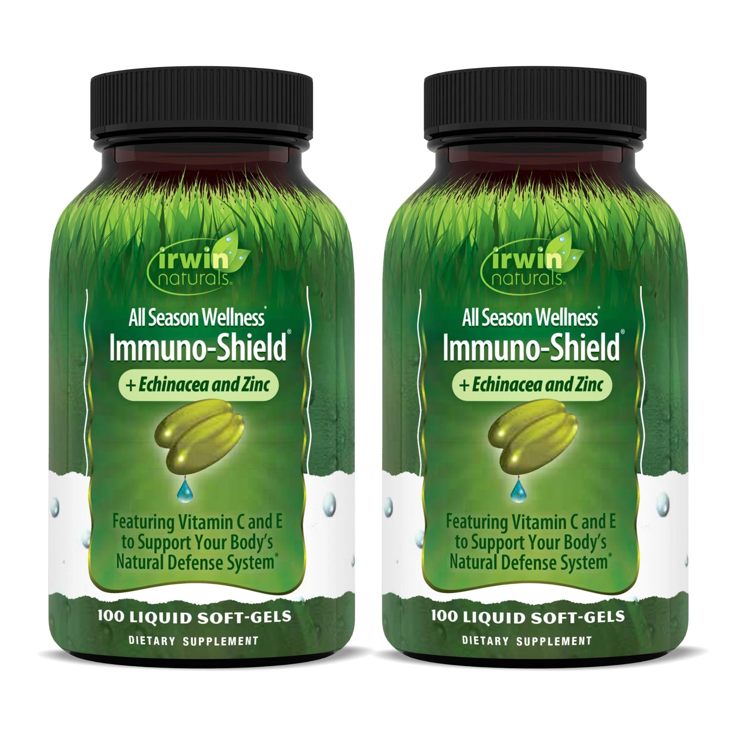 Irwin Naturals Immuno-Shield – 100 Liquid Softgels (Pack of 2) | All-Season Immune Support