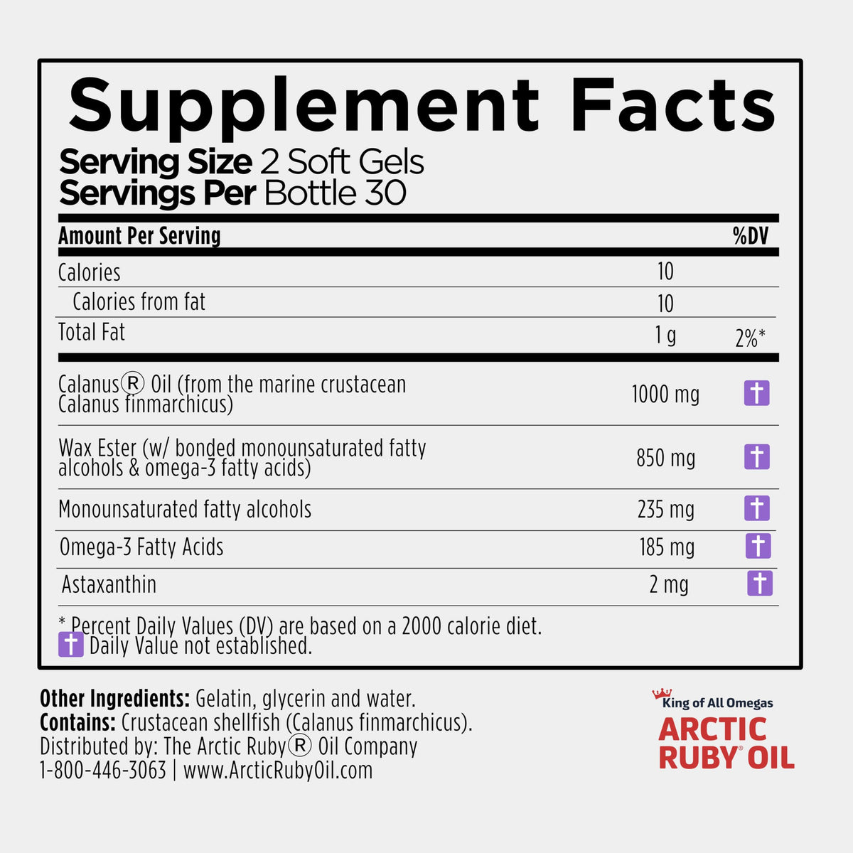 Immunocorp Arctic Ruby Oil - Omega-3 + Astaxanthin 2mg | 60 Softgels x3 Pack