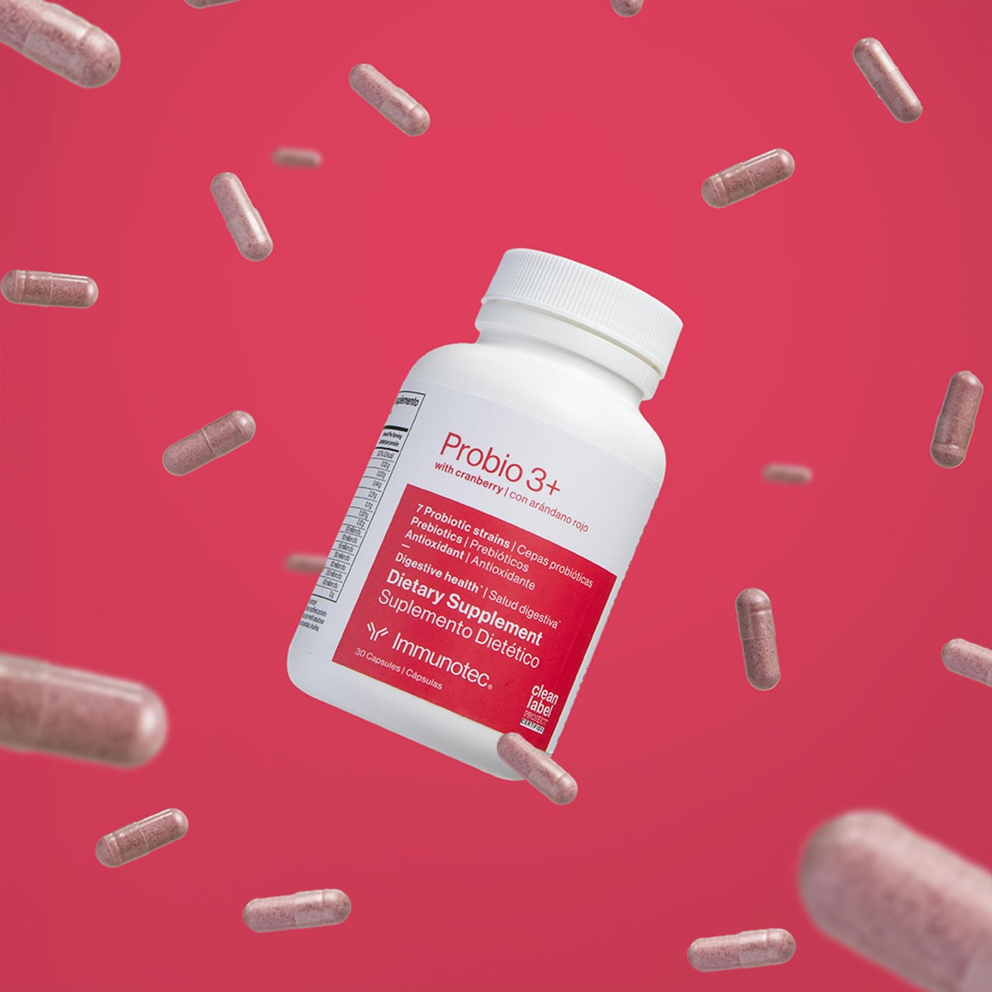 Immunotec PROBIO 3+ with Cranberry | Synbiotic Probiotic + Prebiotic