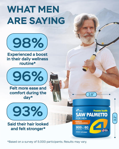 Improved Complex Saw Palmetto for Men – Prostate Health & Hair Support 900mg