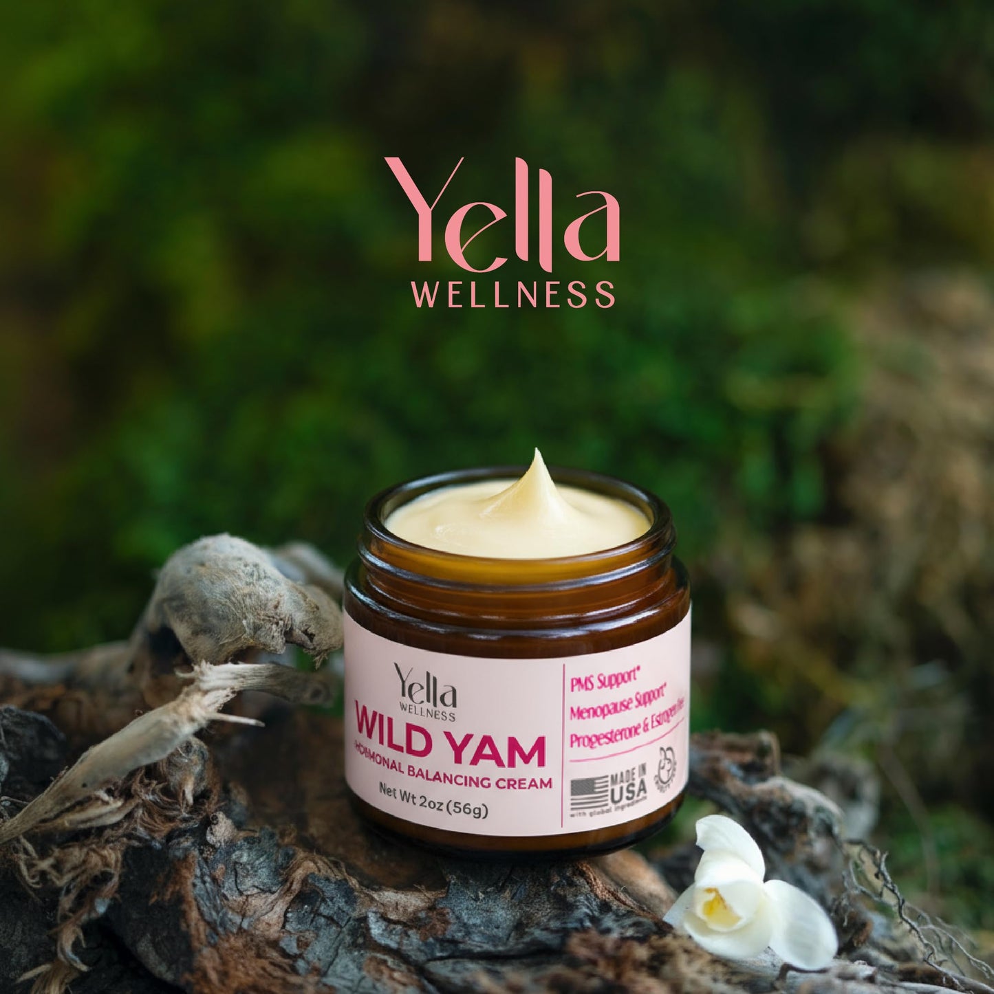 Wild Yam Cream for Hormone Balance – Progesterone-Free PMS & Menopause Support (2oz)