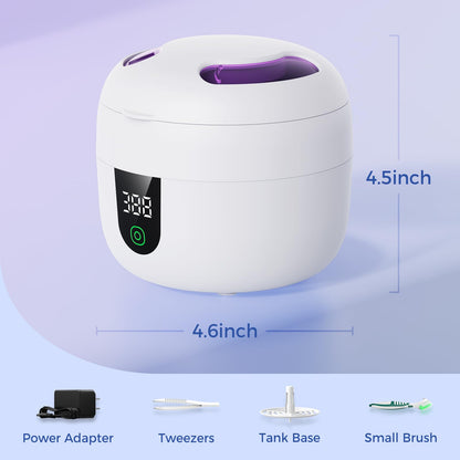Waterproof Ultrasonic Retainer Cleaner – 45kHz, 180ml Tank, Digital Timer