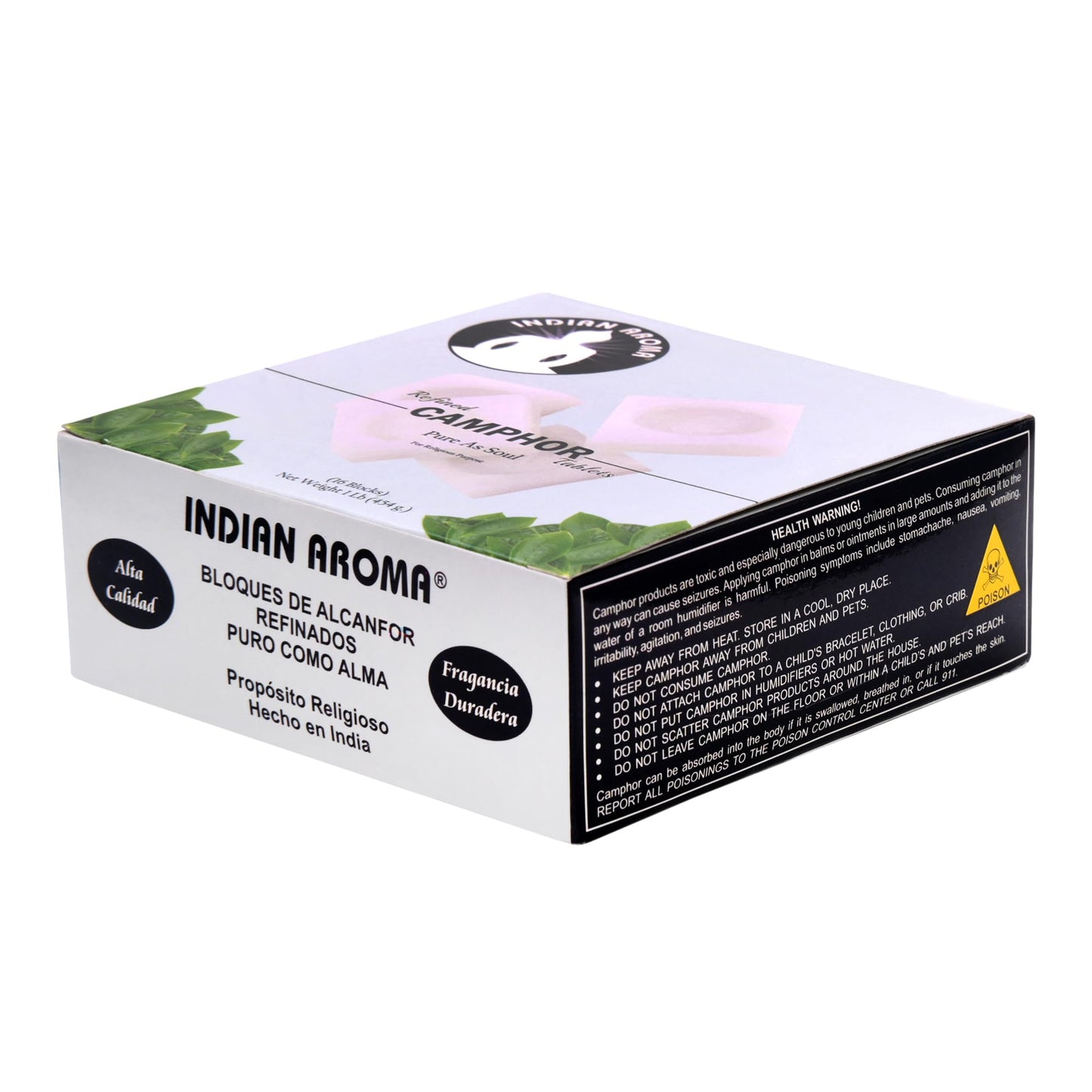 Indian Aroma Refined Camphor Blocks 454g – Puja, Havan & Temple Use