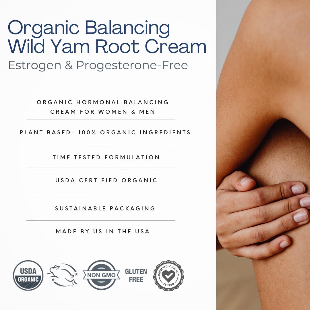 Indian Meadow Herbals Wild Yam Root Cream (4oz) – Organic PMS & Menopause Relief, Estrogen & Progesterone-Free | Made in USA
