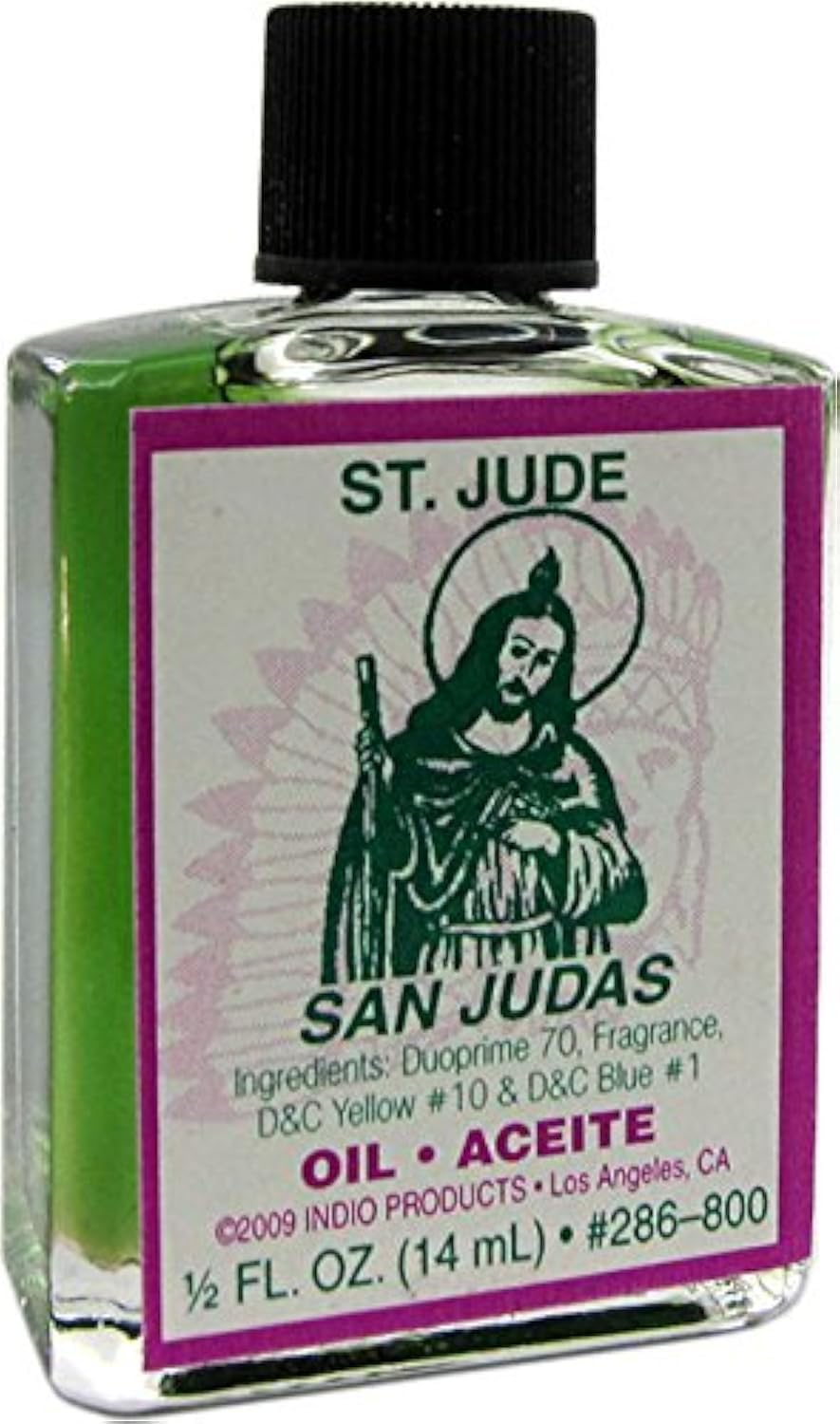 INDIO ST Jude Oil 1/2oz — Spiritual Ritual Oil for Candles, Altars, and Baths