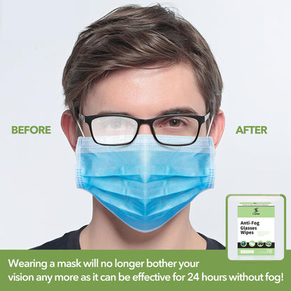 70 Count Anti-Fog Lens Wipes for Eyeglasses & Screens | Carrying Box