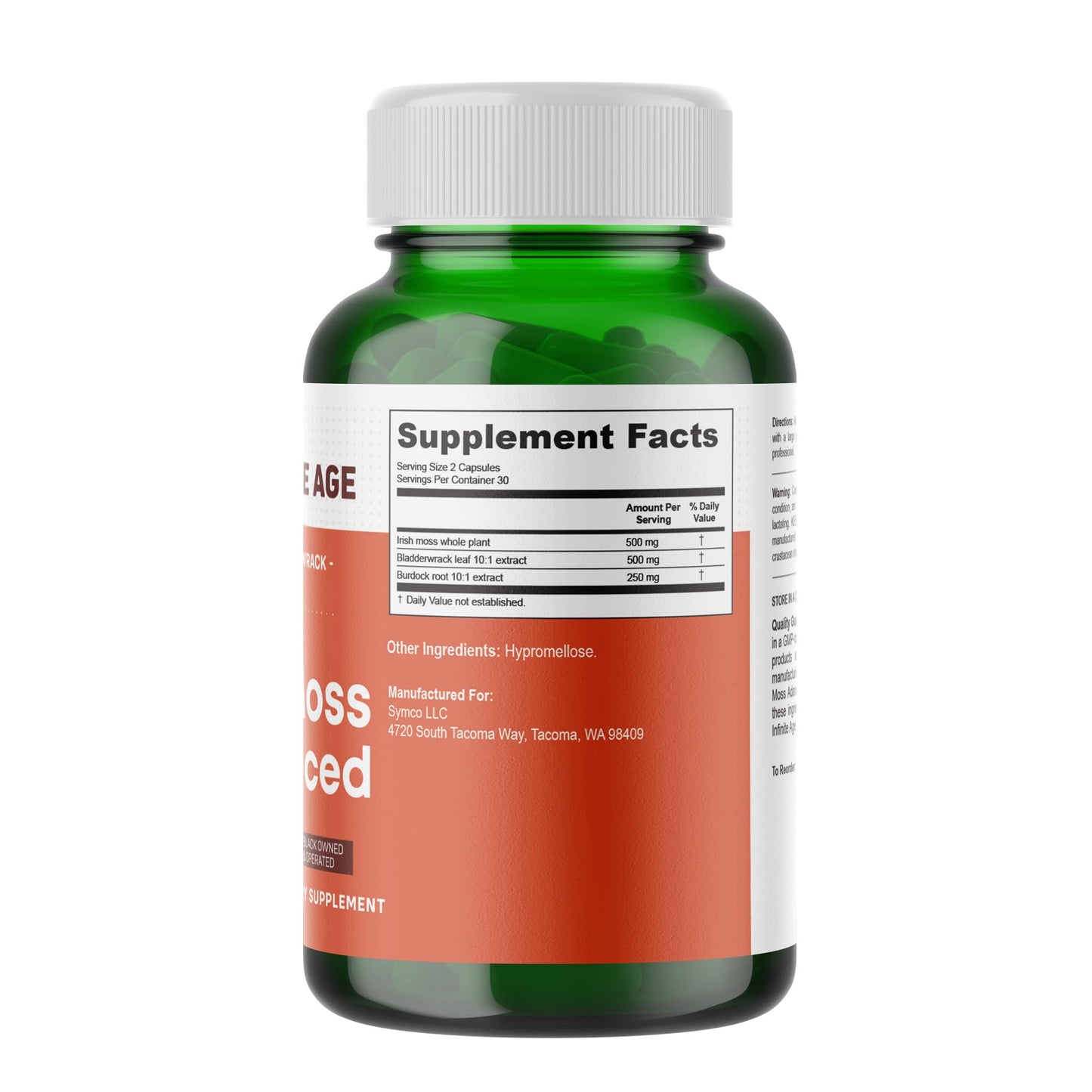 INFINITE AGE 1250mg Sea Moss Capsules – 60 Count, Vegan, Made in USA