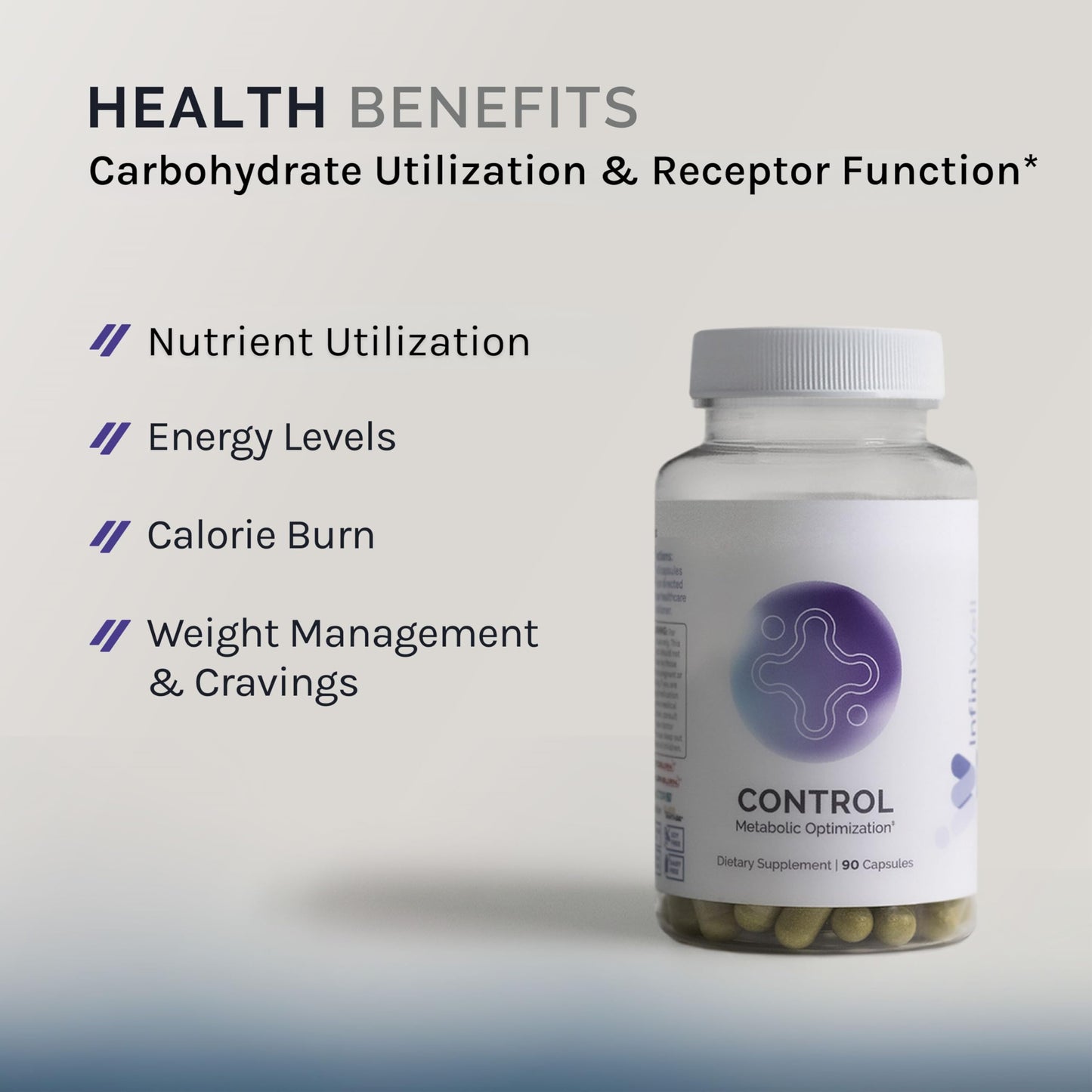 InfiniWell Control - Metabolic Health & Energy Support | Next-Gen Berberine (90 Capsules)
