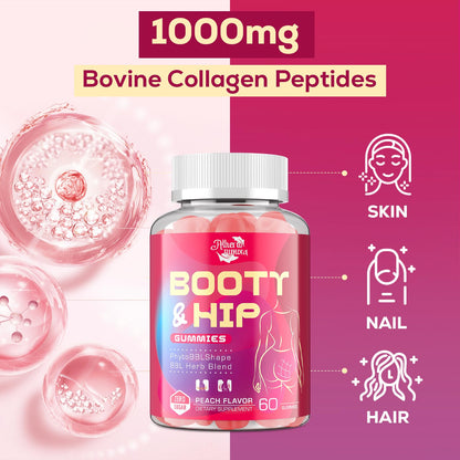 Booty Gummies for Women - BBL Gummies with Collagen & Herbal Blend | Peach Flavor