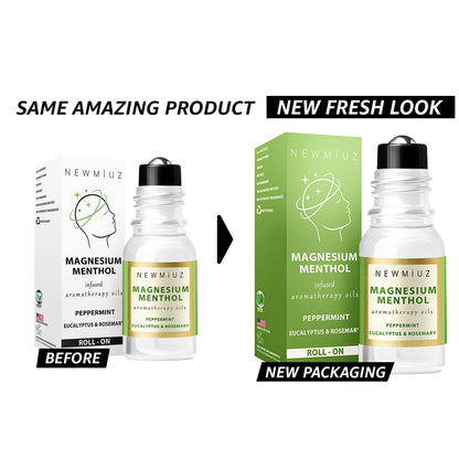 Magnesium Menthol Migraine Roll-On - Natural Fast-Acting Cooling Relief