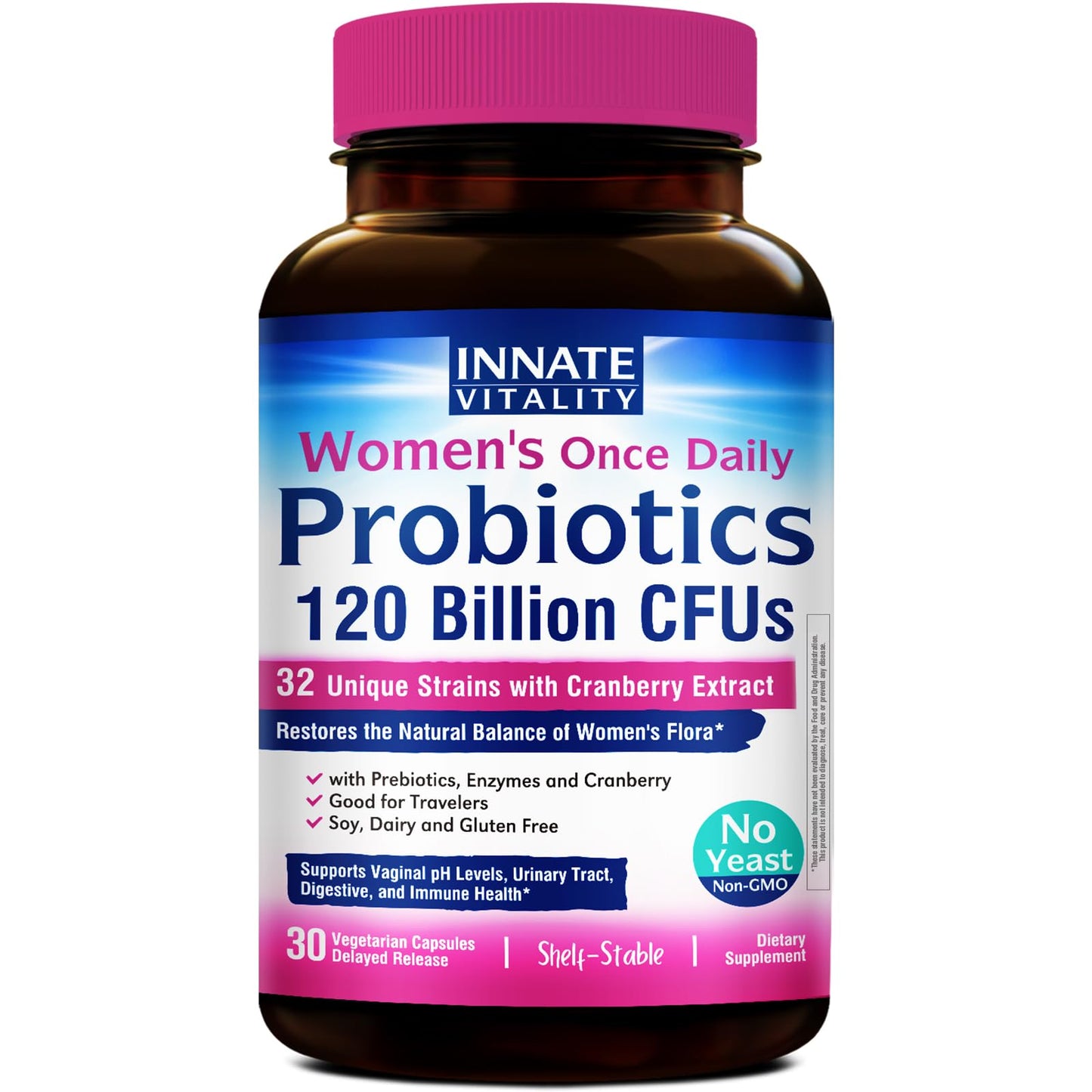Innate Vitality Women's Probiotics – 120B CFU, 32 Strains, Once Daily