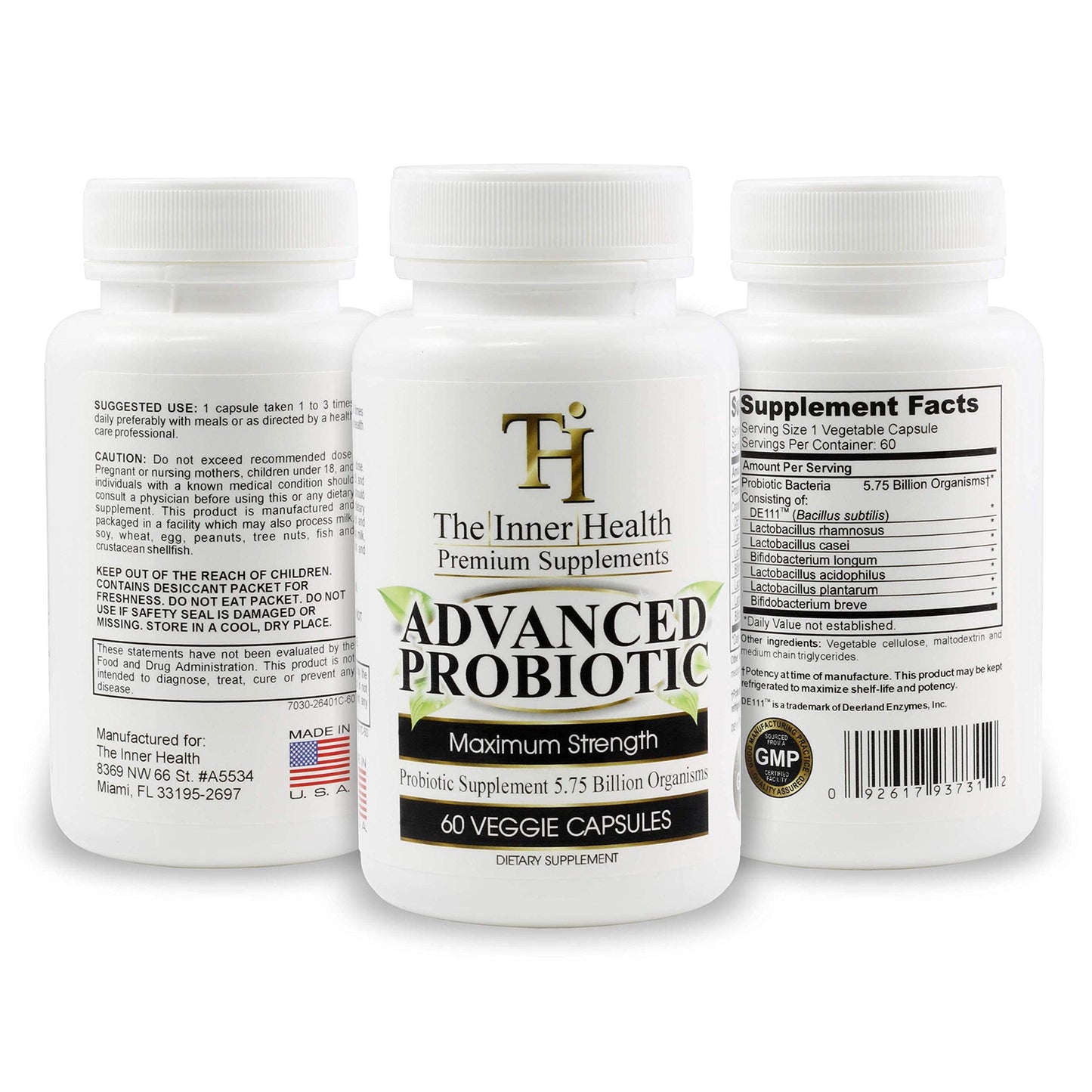 Inner Health Advanced Probiotics for Women & Men | Gut & Immune Support | 5.75B Cultures