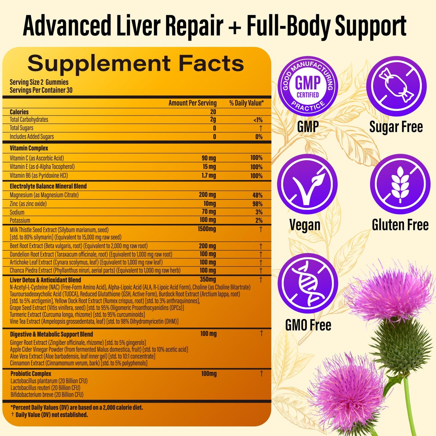 INNIOXV Liver Cleanse Detox Gummies - 29-in-1 Milk Thistle 1500mg, Vegan NAC TUDCA | 60 ct