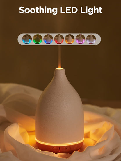 InnoGear 150ML Ceramic Oil Diffuser – Ultrasonic, Auto Off, 2 Mist Modes