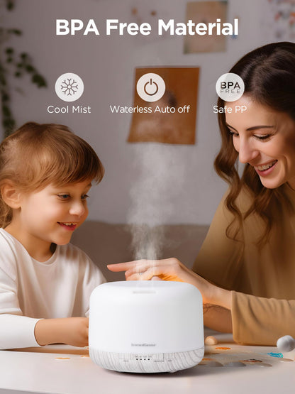 InnoGear 500ml Diffuser with Remote – Ultrasonic Humidifier (White)