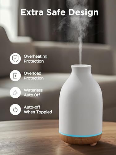 InnoGear 150ml Ceramic Essential Oil Diffuser — Handcrafted Ultrasonic Cool Mist