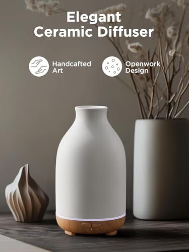 InnoGear 150ml Ceramic Essential Oil Diffuser — Handcrafted Ultrasonic Cool Mist