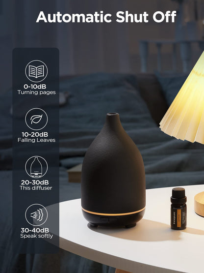 InnoGear Ceramic Diffuser 150ML – Ultrasonic Humidifier, 2 Mist Modes, Auto Off, Black