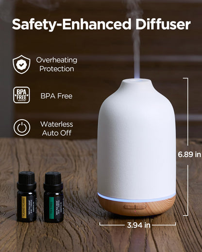 InnoGear 150ml Ceramic Essential Oil Diffuser – Handcrafted Stone Aroma Diffuser