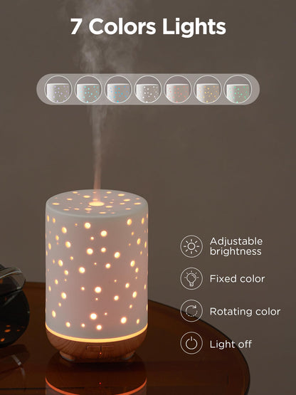InnoGear 150ml Ceramic Ultrasonic Essential Oil Diffuser – White