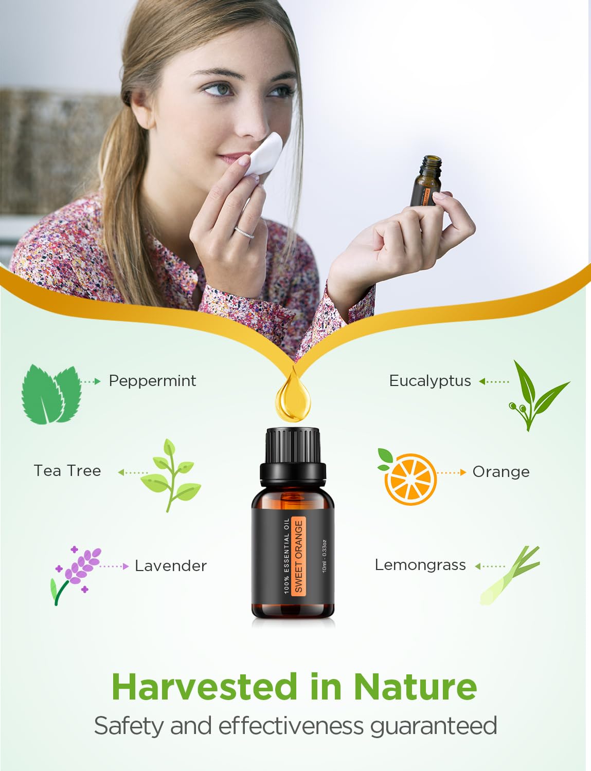 InnoGear Essential Oil Diffuser with Oils – 100ml Gift Set (Dark Wood Grain)