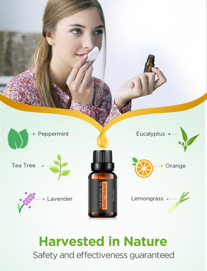 InnoGear Essential Oil Diffuser with Oils – 100ml Gift Set (Dark Wood Grain)
