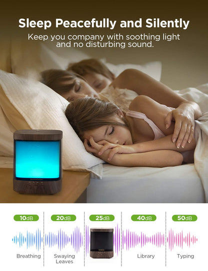 InnoGear 300ml Diffuser | Ultrasonic Essential Oil Humidifier with 4 Timers & Color Lights (Dark)