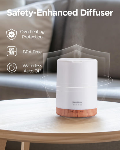 InnoGear Aromatherapy Diffuser & 8 Essential Oils Set – 300ml Ultrasonic 5-in-1 Diffuser, Yellow