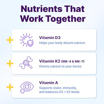 InnovixLabs Vitamin D3 K2 5000 IU + 600 mcg K2 MK4/MK7 - 60 Softgels