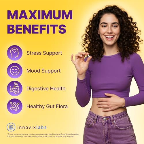 InnovixLabs Mood Probiotic – Clinically Studied Digestive & Mood Support, 60 Capsules