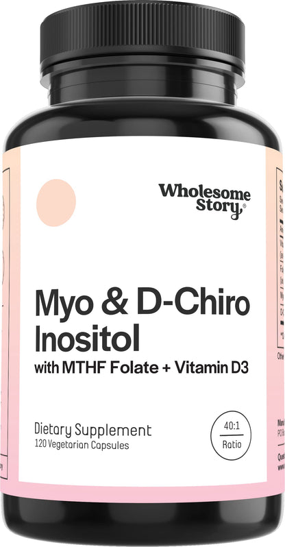 40:1 Myo-Inositol & D-Chiro Inositol Capsules with MTHF Folate, Vitamin D3 – Hormone & Ovarian Support