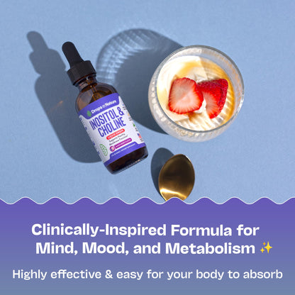 Inositol & Choline Liquid Drops – Vegan, Non-GMO, Enhanced Absorption (60ml) – Prenatal Wellness