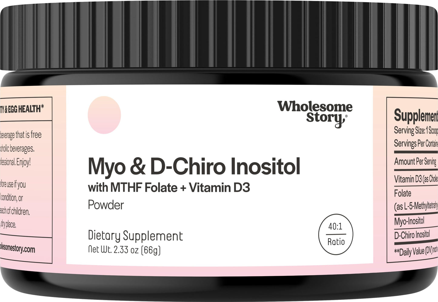 Inositol Powder with MTHF Folate & Vitamin D3 – 30 Servings | Hormonal Balance & Ovarian Support