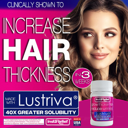 InstaRelief® Hair Growth with Lustriva® – Clinically Shown to Grow Thicker Hair in 3 Weeks