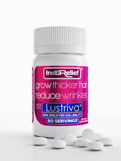 InstaRelief® Hair Growth with Lustriva® – Clinically Shown to Grow Thicker Hair in 3 Weeks