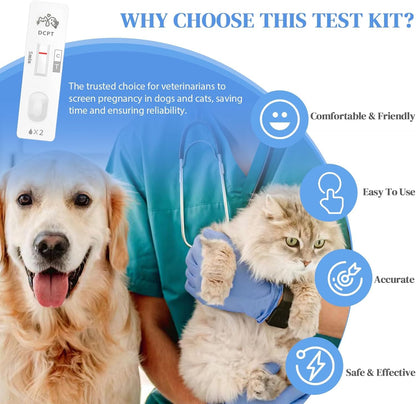 Dog and Cat Pregnancy Test Kit at Home – 5-Minute Urine Test, High Accuracy