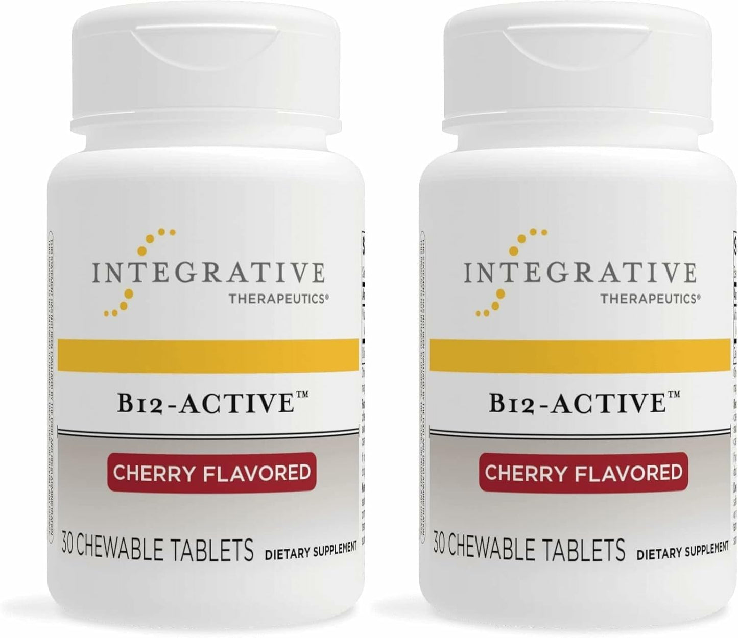 Integrative Therapeutics B-12 Active Cherry Chewables – 30 Vegan Vitamin B12, Nerve Support (2 Pack)