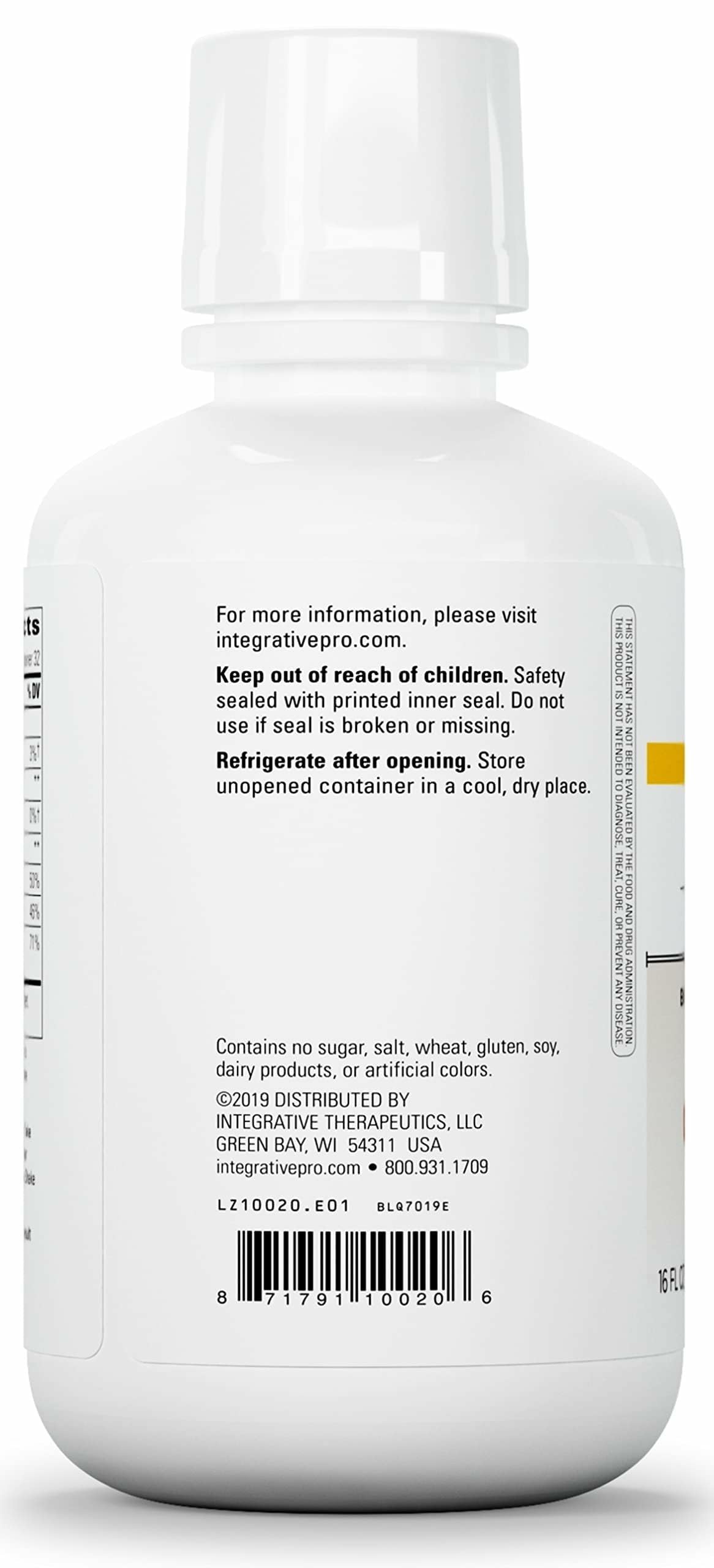 Integrative Therapeutics Liquid Calcium Magnesium 2:1 – Orange Vanilla, Sugar-Free (16 oz)