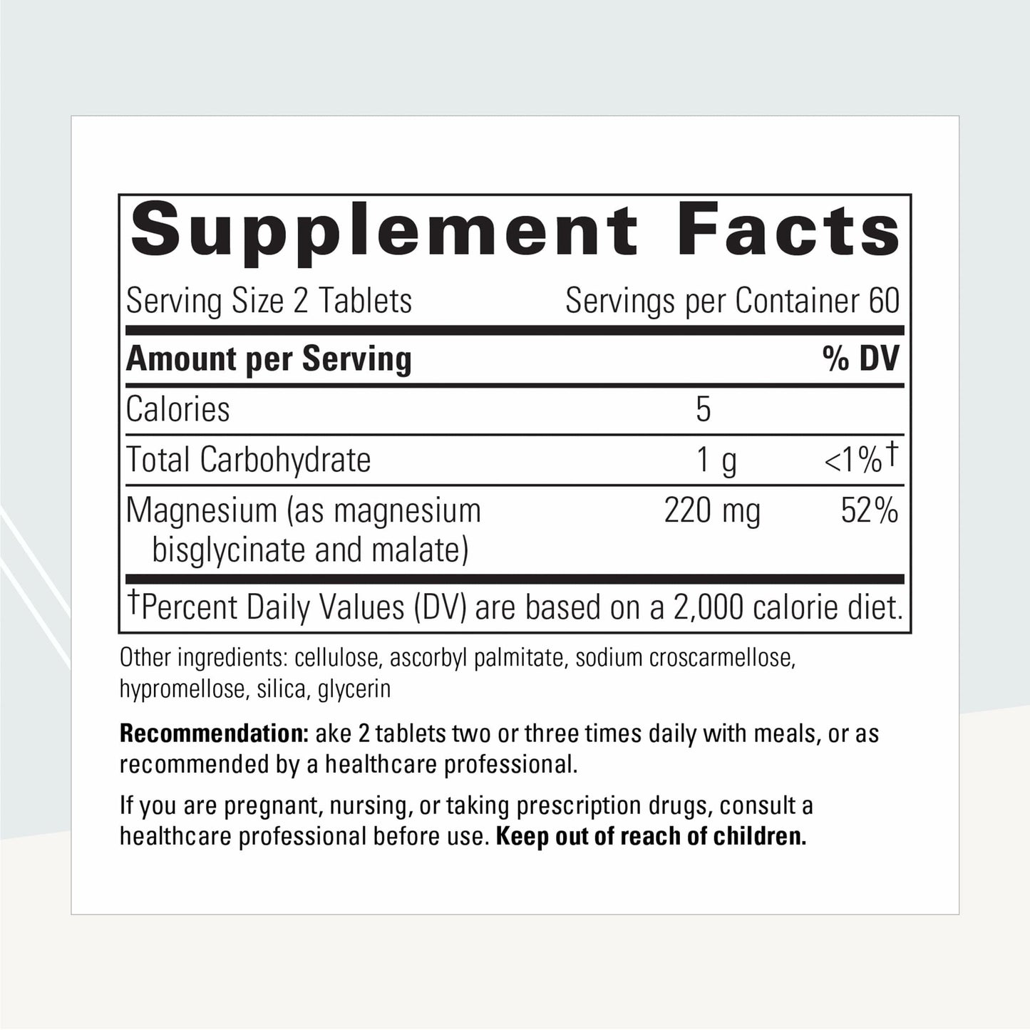 Integrative Therapeutics Magnesium Glycinate Plus - 120 Count - Brain & Heart Support