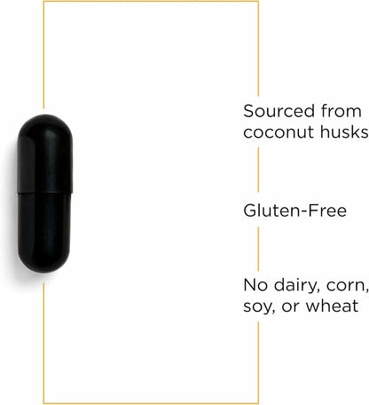 Integrative Therapeutics Activated Charcoal - Digestive & Gut Health Supplement* - Gastrointestinal Support* - Gluten-Free & Dairy-Free - 100 Capsules (50 Servings)
