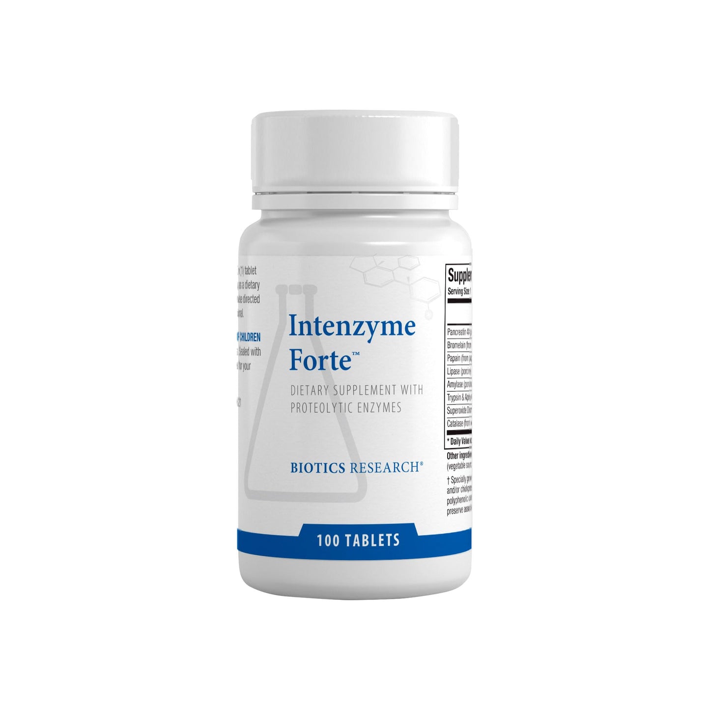 Intenzyme Forte Proteolytic Pancreatic Enzymes - Supports Protein Digestion | 100 Tablets | Biotics Research