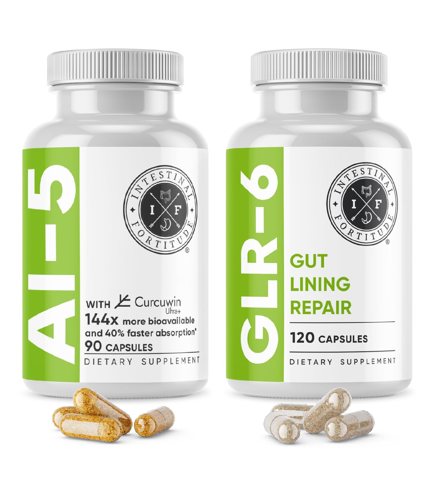 Intestinal Fortitude AI-5 & GLR-6 Digestive Health Bundle – Non-GMO, Dairy Free | 30-Day Supply