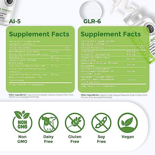Intestinal Fortitude AI-5 & GLR-6 Digestive Health Bundle – Non-GMO, Dairy Free | 30-Day Supply