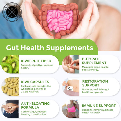 Intestinal Fortitude PREbiotic Gold: Kiwifruit Fiber & Butyrate for Gut Health (Dairy-Free)