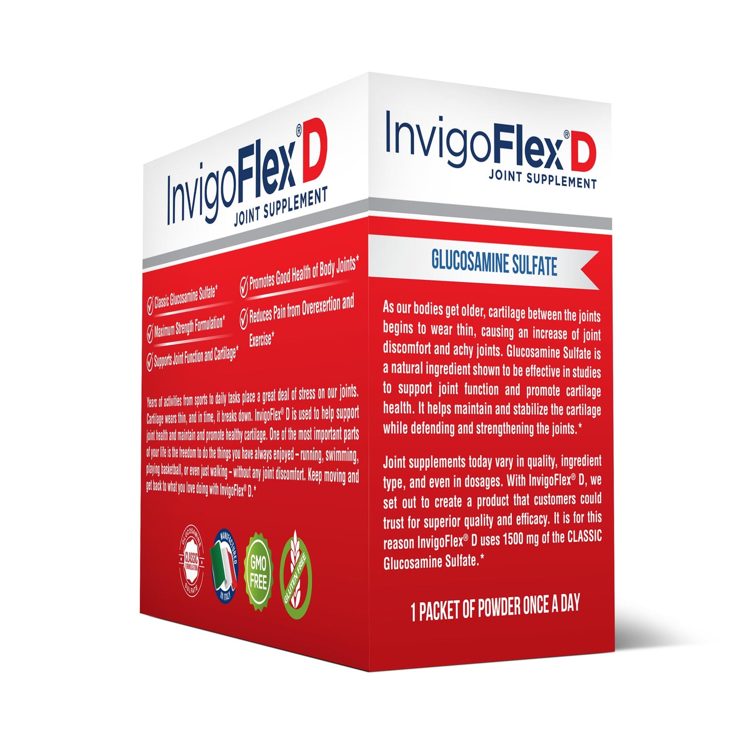 INVIGOFLEX 1500mg Glucosamine Sulfate - Premium Joint Support (60 Packets)