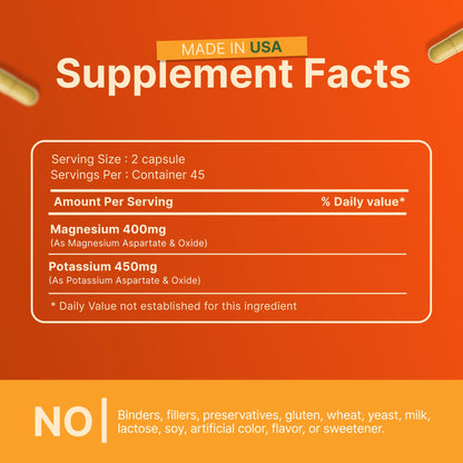 Invita Potassium Magnesium – 180 Capsules, High Absorption, Non-GMO, Gluten Free