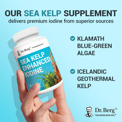Dr. Berg Sea Kelp Enhanced Iodine – 200 mcg, 90 Capsules