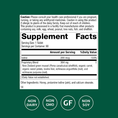 Standard Process Iodomere - Thyroid & Metabolism Support | Gluten-Free 90 Tabs