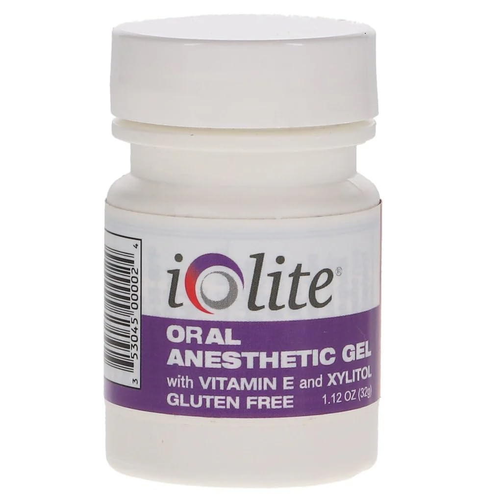 IOLITE Oral Topical Gel with Xylitol & Vitamin E – Gluten Free – Relief for Canker Sores & Dental Pain – Grape, 1.12 oz (31.8 g)