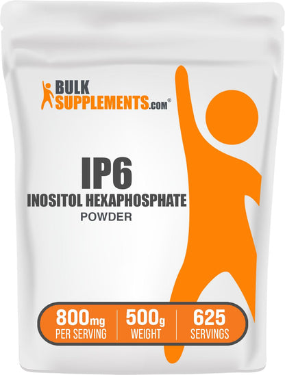 IP6 Powder (Inositol Hexaphosphate) - Immune Support, 800mg/Serving, 500g | Gluten Free | BulkSupplements